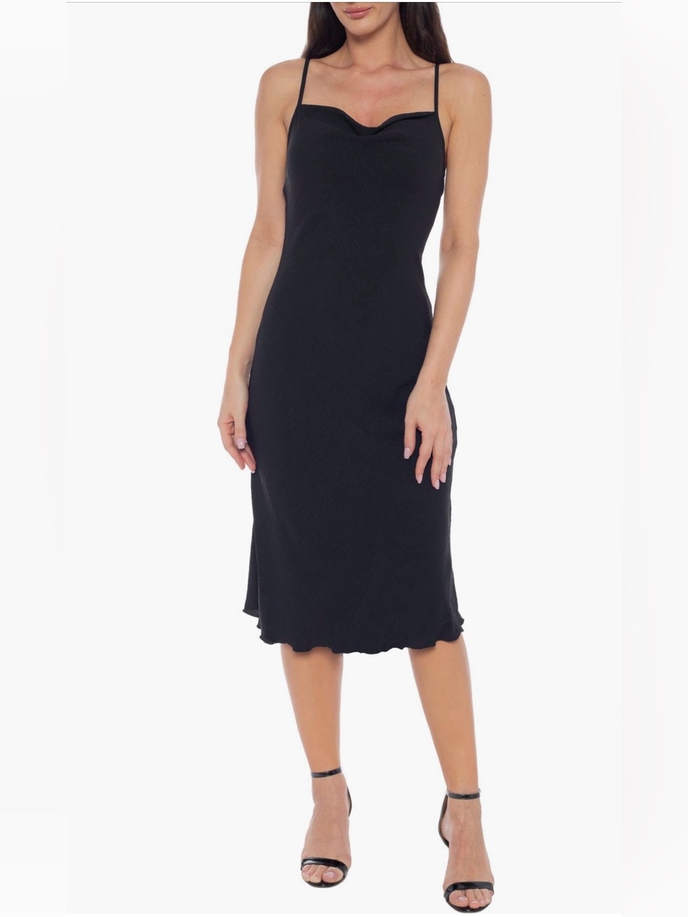 Bebe Black Airflow Midi Dress M- NWT